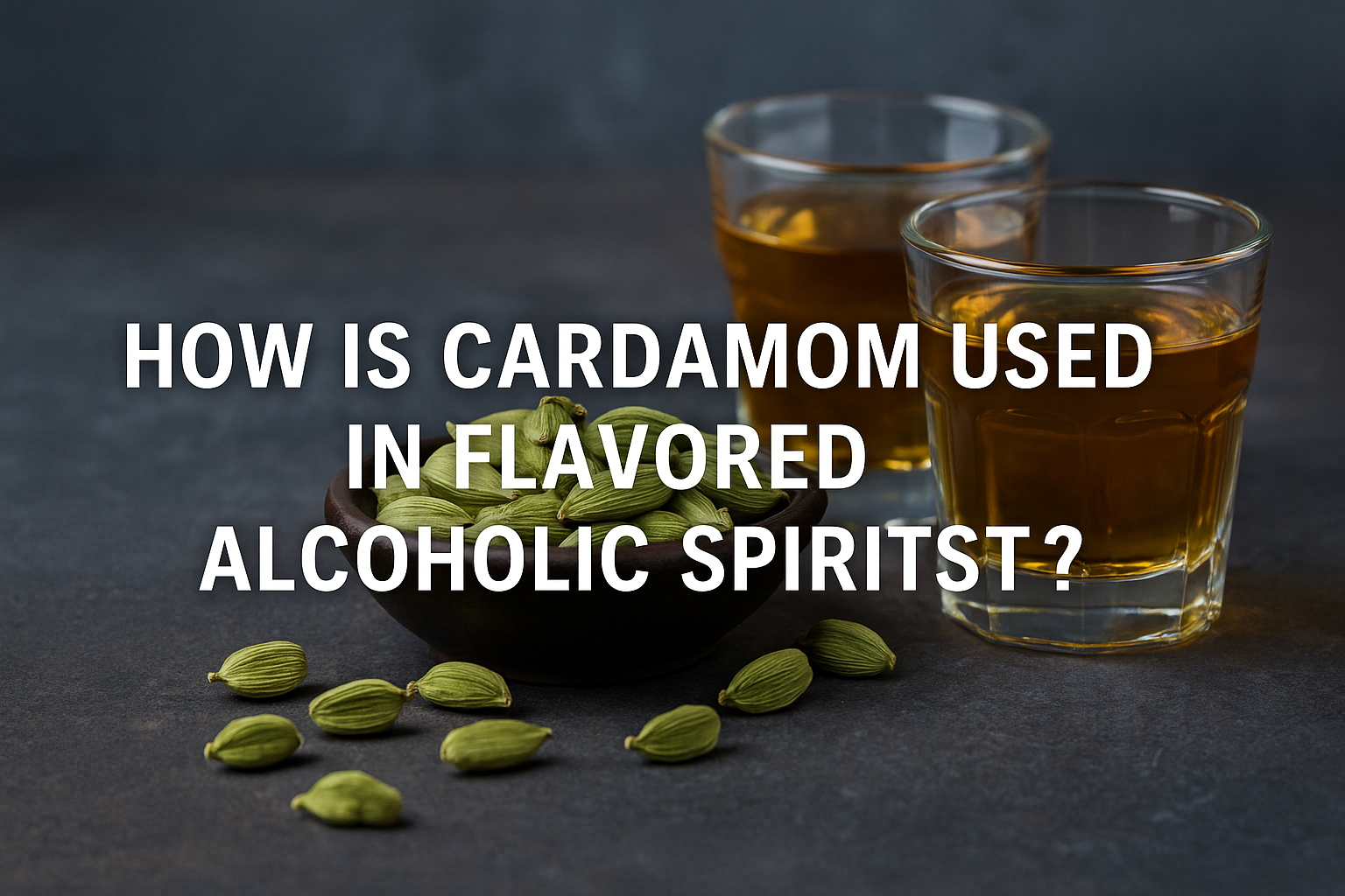How is cardamom used in flavored alcoholic spirits?