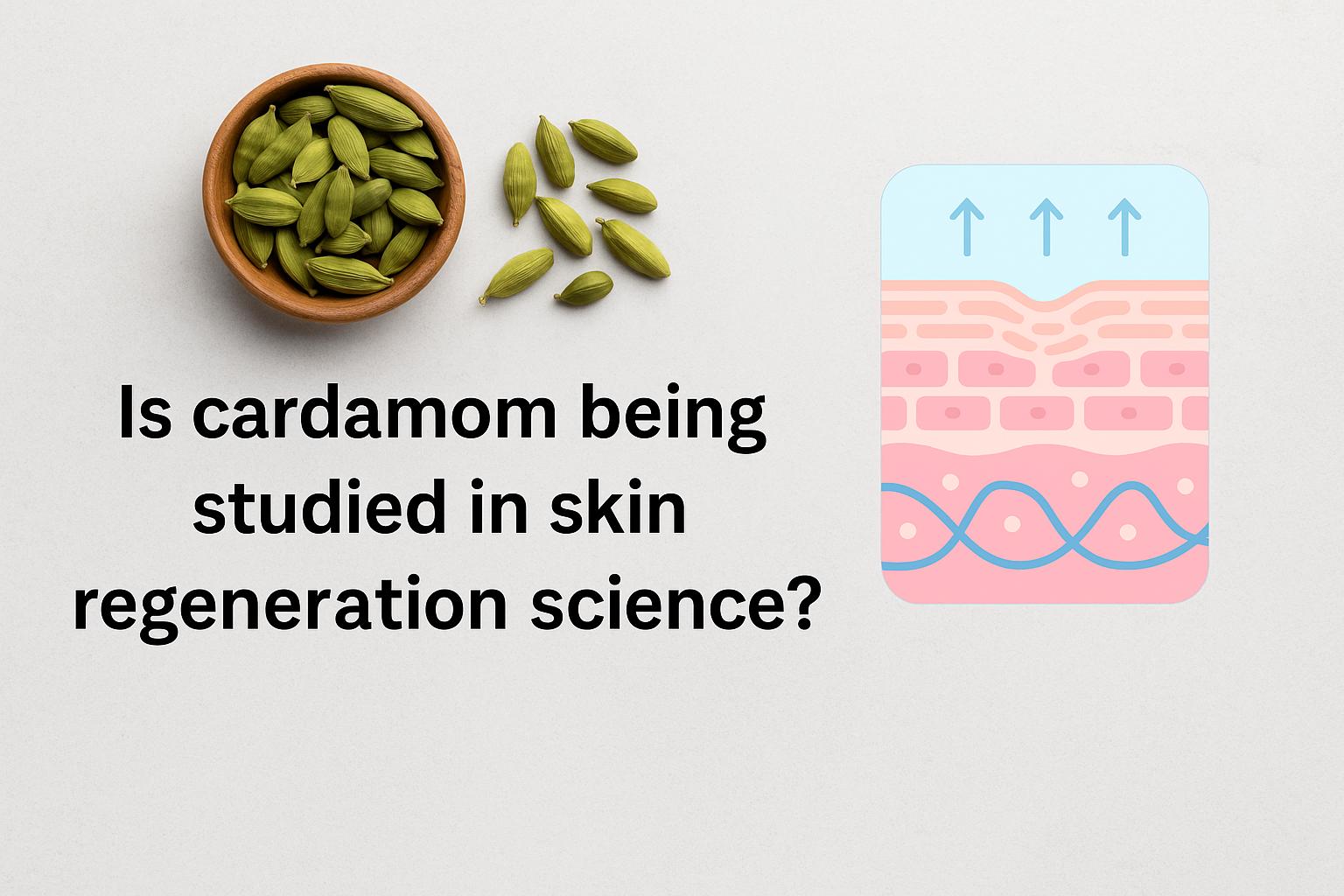 Is cardamom being studied in skin regeneration science?