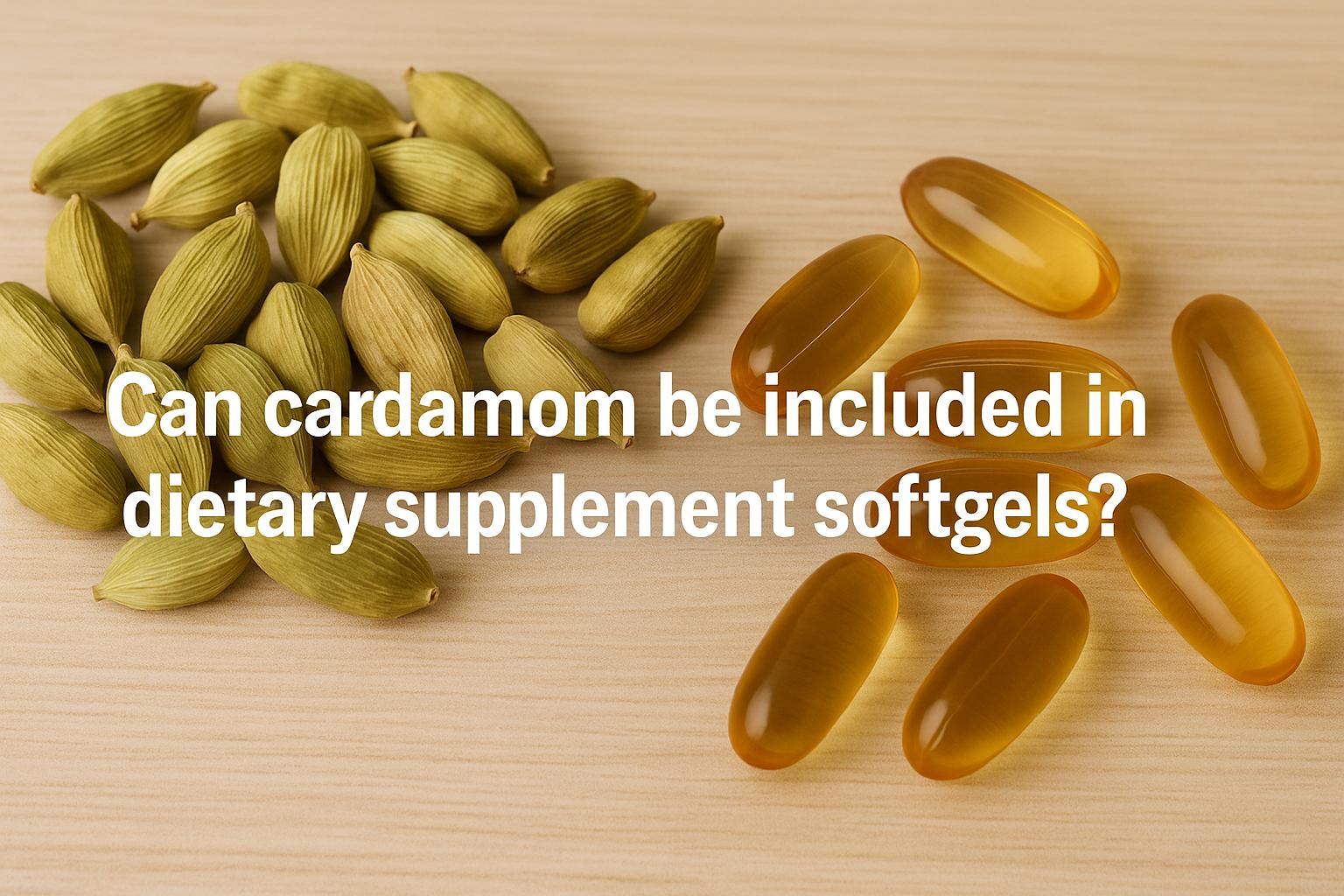 Can cardamom be included in dietary supplement softgels?
