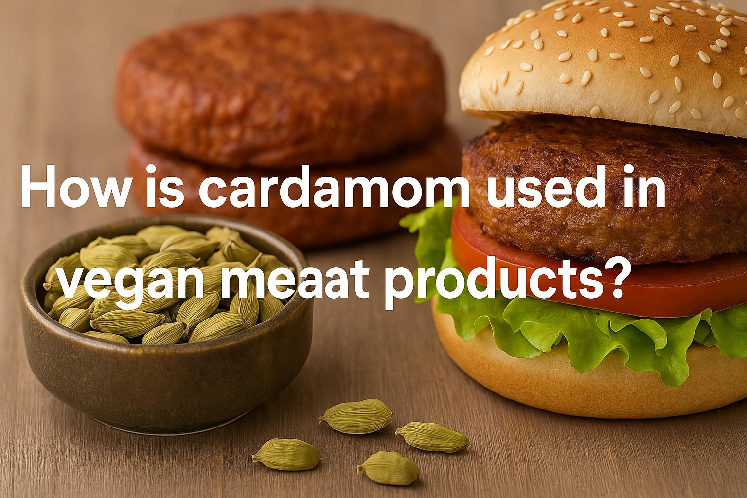 How is cardamom used in vegan meat products?