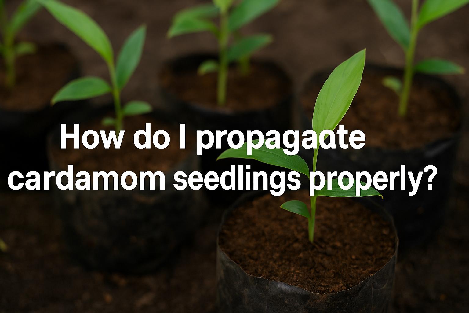 How do I propagate cardamom seedlings properly?