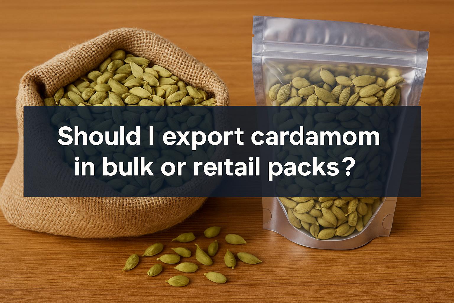 Should I export cardamom in bulk or retail packs?