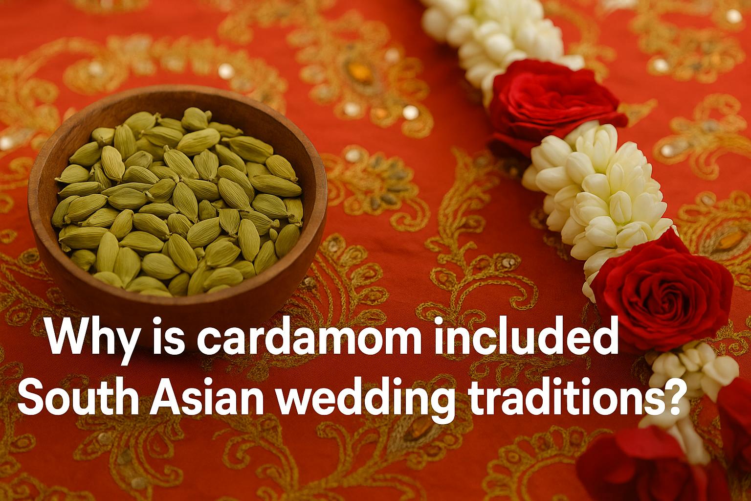 Why is cardamom included in South Asian wedding traditions?