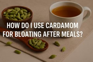 How do I use cardamom for bloating after meals?