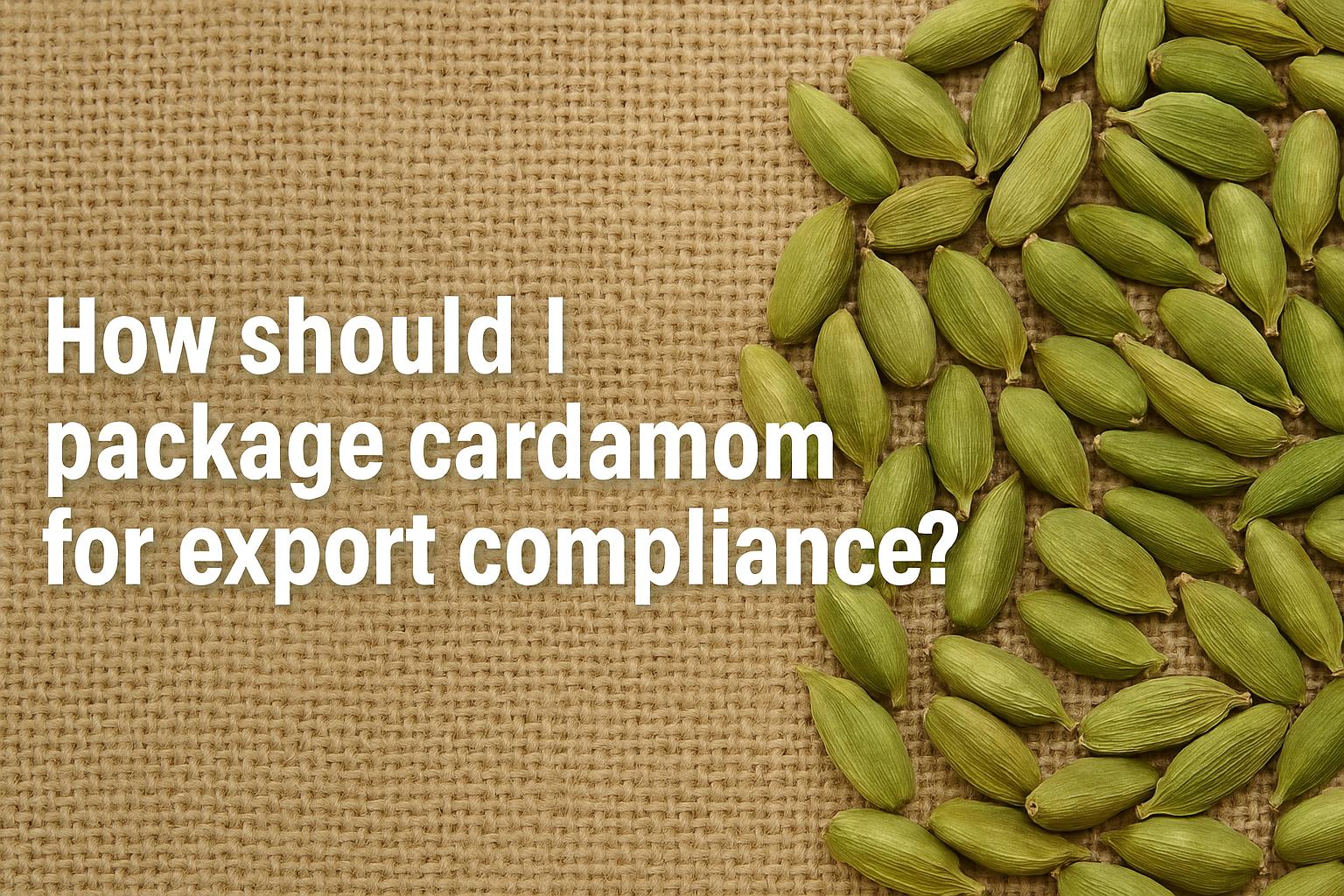 How should I package cardamom for export compliance?