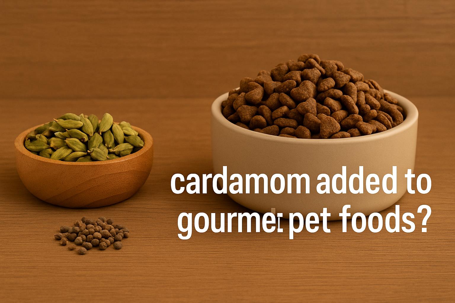 Is cardamom added to gourmet pet foods?