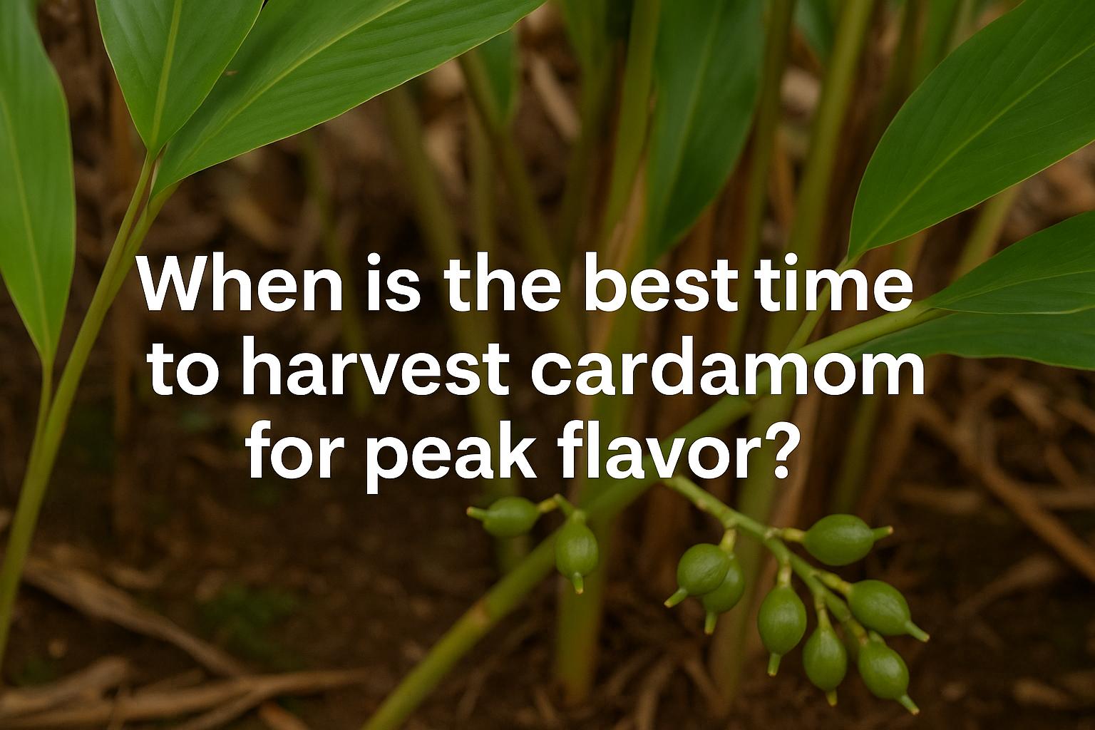 When is the best time to harvest cardamom for peak flavor?