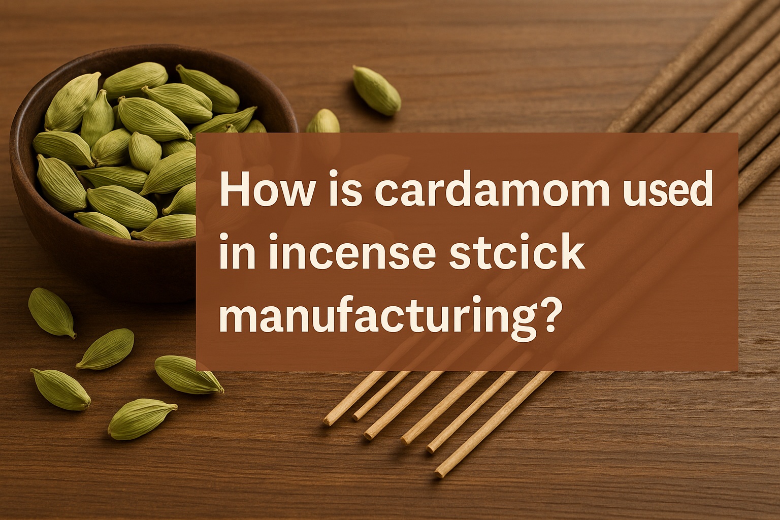 How is cardamom used in incense stick manufacturing?