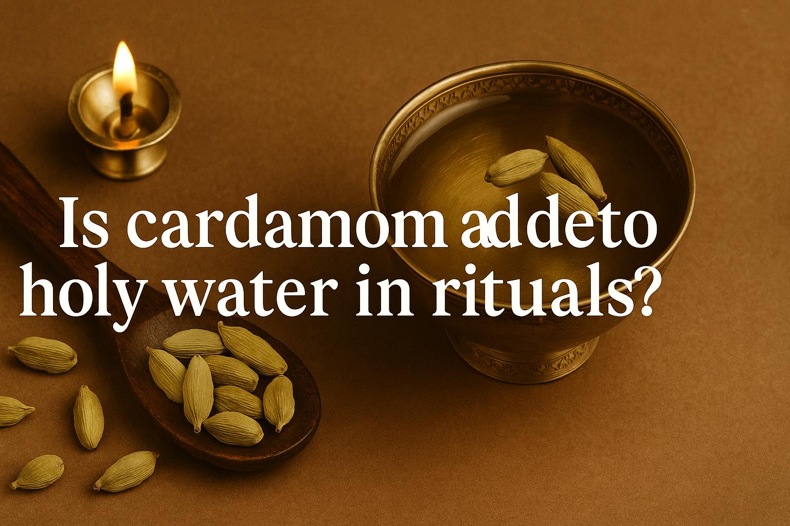 Is cardamom added to holy water in rituals?