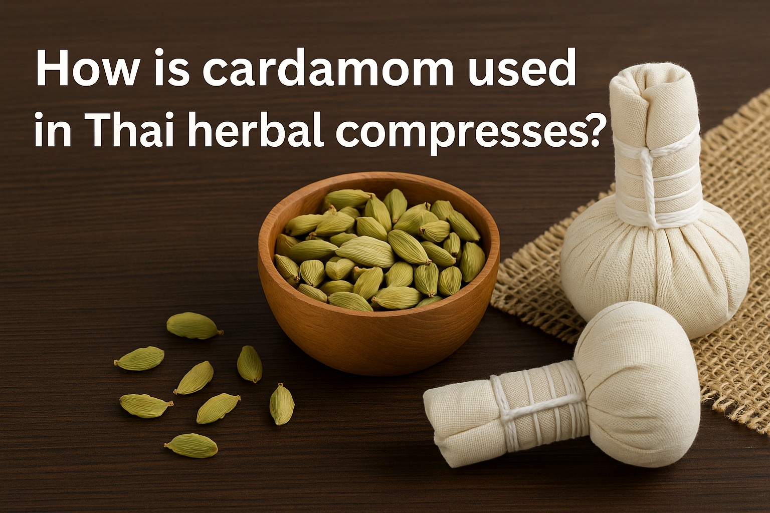 How is cardamom used in Thai herbal compresses?