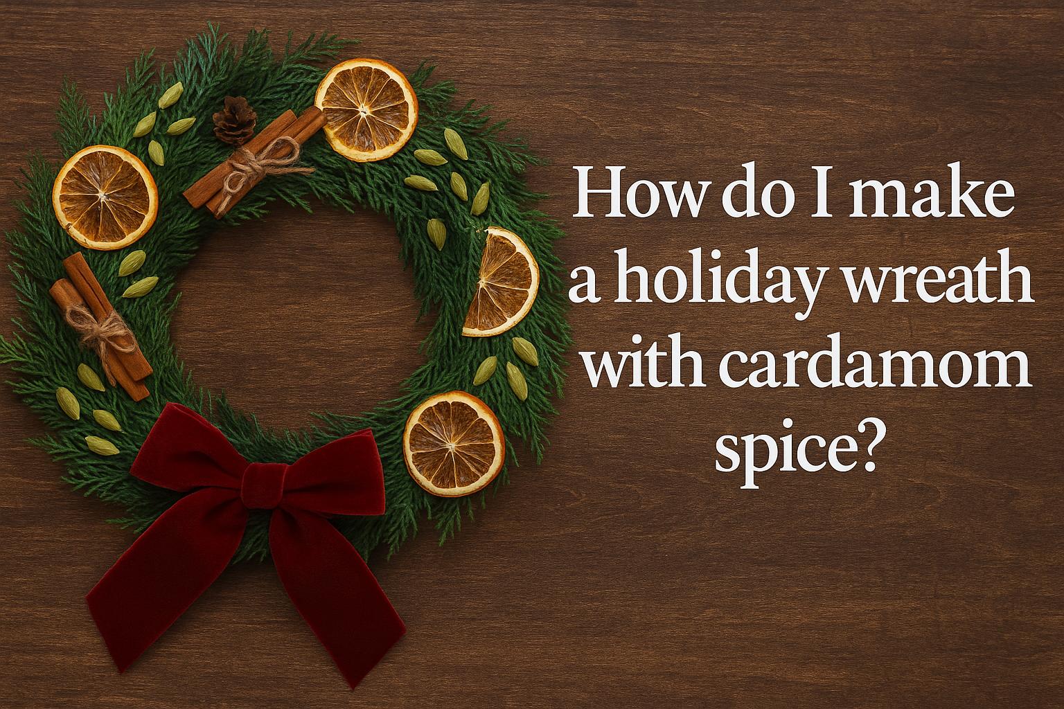 How do I make a holiday wreath with cardamom spice?