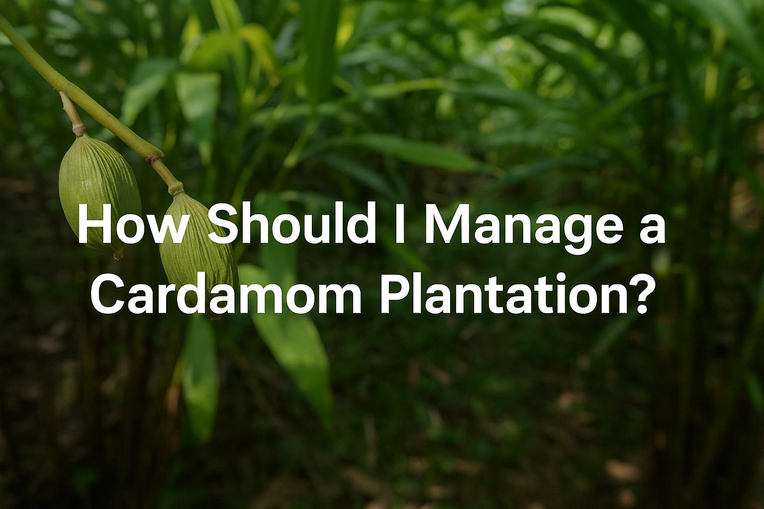 How should I manage a cardamom plantation?