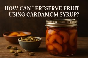 How can I preserve fruit using cardamom syrup?