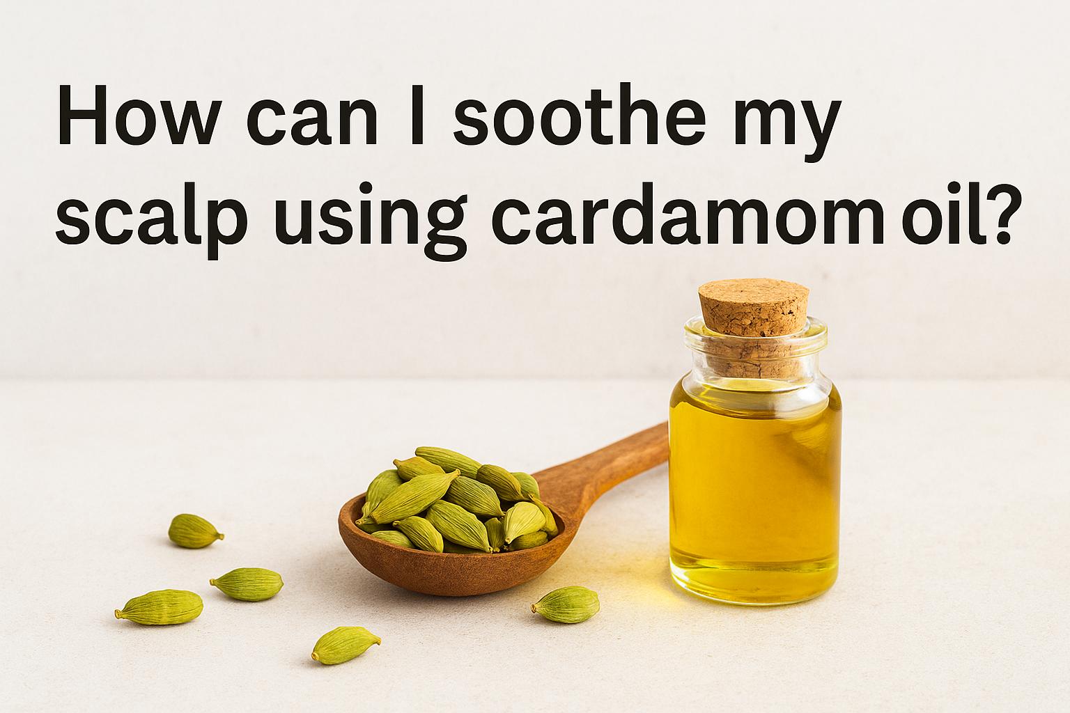 How can I soothe my scalp using cardamom oil?